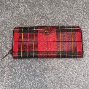 Buffalo plaid coach wallet
